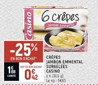 Spar Crepes Jambon emmental Surgelées Casino offre