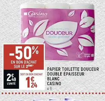 Spar Papier Toilette Douceur Double Epaisseur Blanc Casino offre