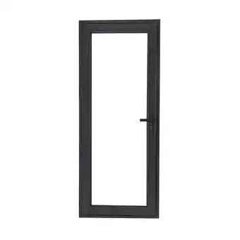 Castorama Porte fenêtre pvc 1 vantail tirant goodhome gris - l.80 x h.205 cm, tirant gauche offre