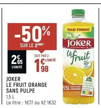 Spar Joker Le Fruit Orange Sans Pulpe offre