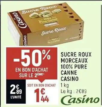 Spar Sucre Roux Morceaux 100% Pure Canne Casino offre