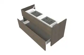 Castorama Meuble sous vasque calao aspect chêne fumé 120 cm offre