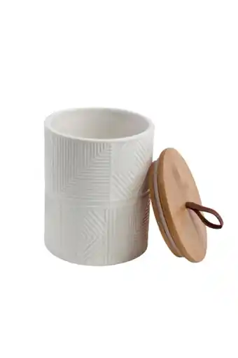 Castorama Pot en céramique blanc avec couvercle en bambou noam 0,95 l offre