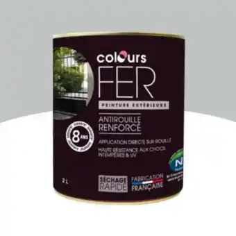 Castorama Peinture fer antirouille direct sur rouille colours gris aluminium satin 2l offre