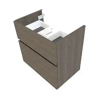 Castorama Meuble sous vasque faible profondeur calao aspect chêne fumé 60 cm offre
