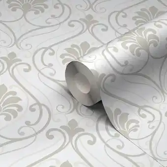 Castorama Papier peint vinyle sur papier duplex blain blanc cassé et taupe offre