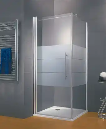 Ensemble porte + paroi pivotante dépoli light 80 cm newstyle