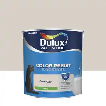 Castorama Peinture murs et boiseries color resist salle de bains dulux valentine satin galet clair 2,5l offre