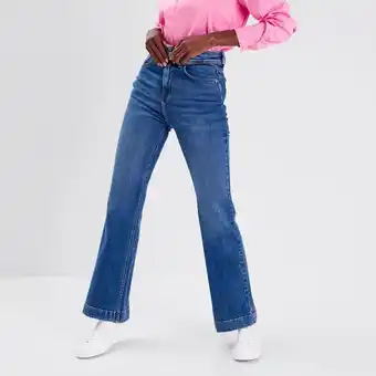Jeans flare taille haute denim stone femme