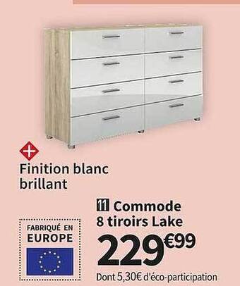 Conforama Commode 8 tiroirs lake offre