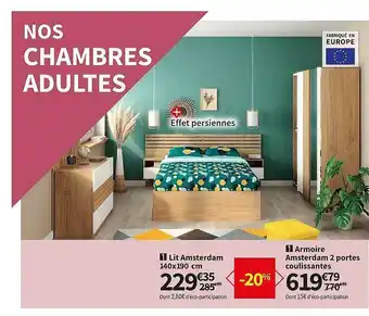 Conforama Armoir amsterdam 2 portes coulissantes ou lit amsterdam offre