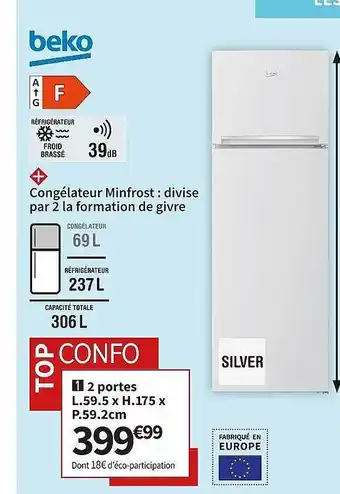 Beko congélateur minfrost