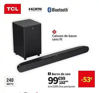 Conforama Barre de son tcl offre