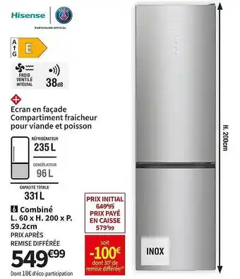 Conforama Combiné hisense offre
