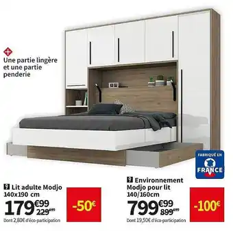 Conforama Lit adulte modjo ou environnement pour lit offre