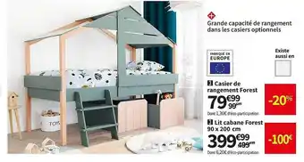 Conforama Casier de rangement forest ou lit cabane offre