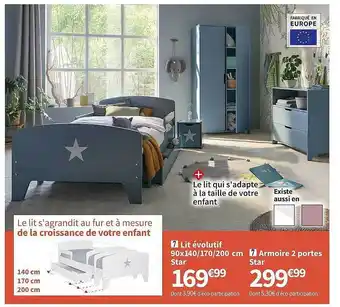 Conforama Lit évolutif ou armoire 2 portes offre