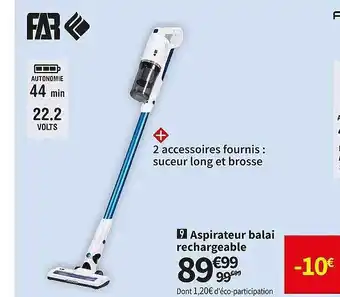 Far aspirateur balai rechargeable