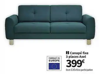 Conforama Canapé fixe 3 places axel offre