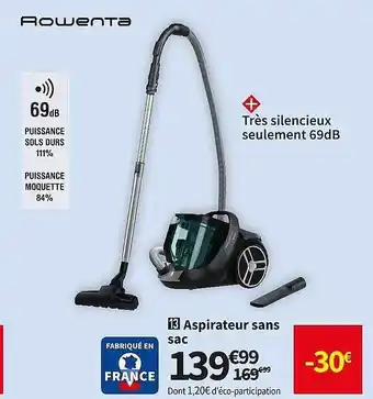 Conforama Aspirateur sans sac rowenta offre