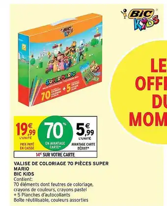 Intermarché Valise de coloriage 70 pièces super mario bic kids offre