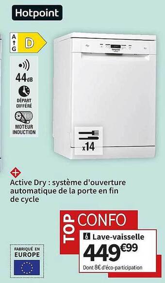 Conforama Hotpoint lave-vaisselle offre