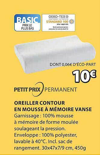 JYSK Oreiller contour en mousse à mémoire vanse offre