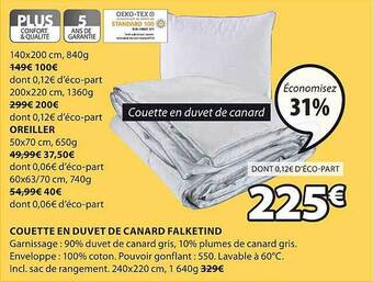 JYSK Couette en duvet de canard falketind offre