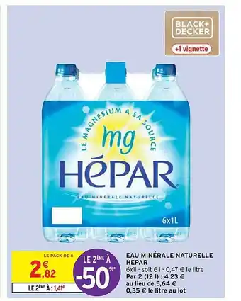 Intermarché Express Eau minérale naturelle hépar offre