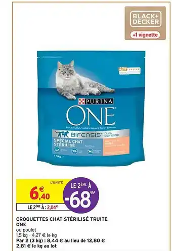 Intermarché Express Croquettes chat stérilisé truite one offre