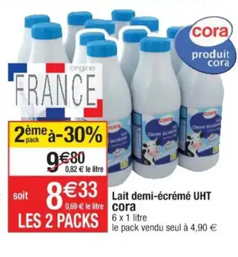 Cora x Carrefour Lait demi-écrémé UHT Cora offre