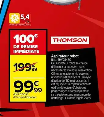 Carrefour Aspirateur robot thomson offre