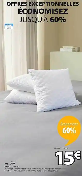 JYSK Oreiller tynset wellpur offre