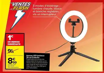 Carrefour Anneau led lumineux 20 cm cretecho offre