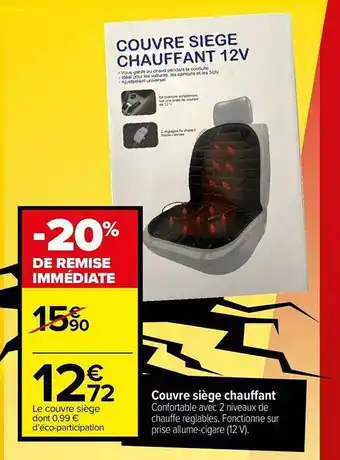Carrefour Couvre siège chauffant offre