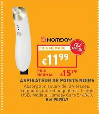 Trafic Aspirateur de points noirs homday offre