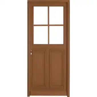 Porte d'entrée chambon 4 carreaux bois exotique