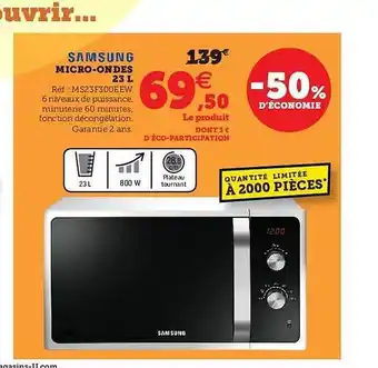 Super U Samsung Micro-ondes offre