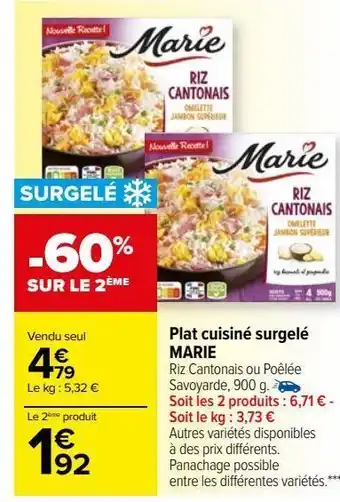 Carrefour Market Plat cuisiné surgelé marie offre