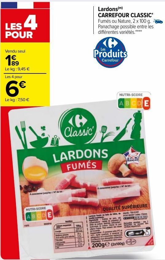 Promo Lardons carrefour classic’ chez Carrefour Market