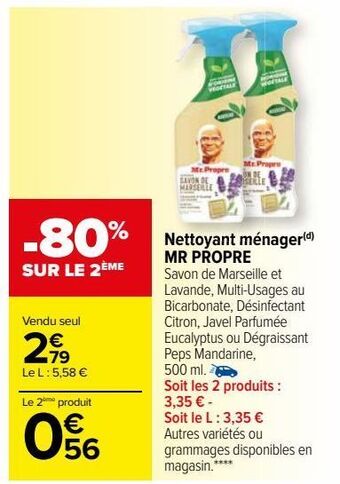 Carrefour Market Nettoyant ménager mr propre offre