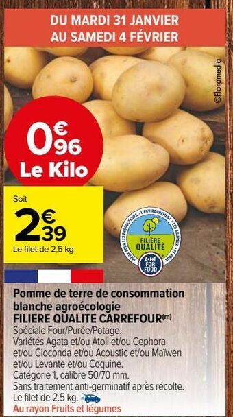 Carrefour Market Pomme de terre de consommation blanche agroécologie filiere qualite carrefour offre