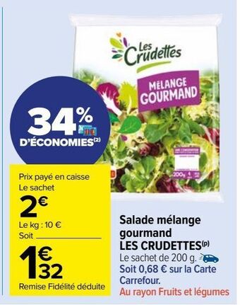 Carrefour Market Salade mélange gourmand les crudettes offre