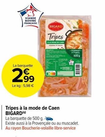 Carrefour Market Tripes à la mode de caen bigard offre