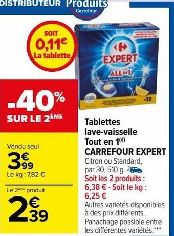 Carrefour Market Tablettes lave-vaisselle tout en 1 carrefour expert offre