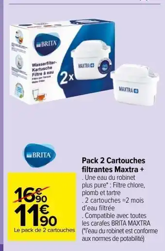 Carrefour Market Pack 2 cartouches filtrantes maxtra + offre