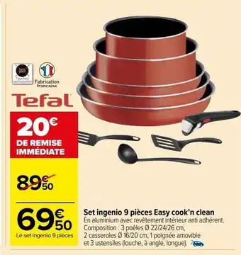 Carrefour Market Set ingenio 9 pièces easy cook’n clean offre