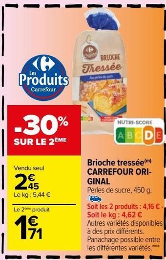 Carrefour Market Brioche tressée carrefour original offre