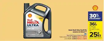 Huile shell ultra 5w30 5l essence et diesel