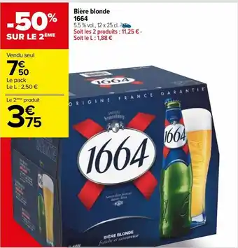 Carrefour Bière blonde 1664 offre